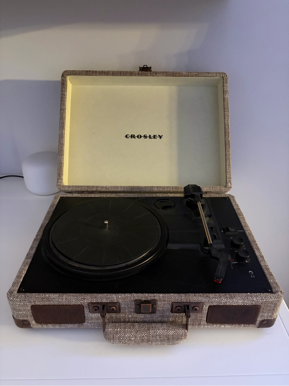 Crosley Beige Tweed Portable Suitcase Turntable